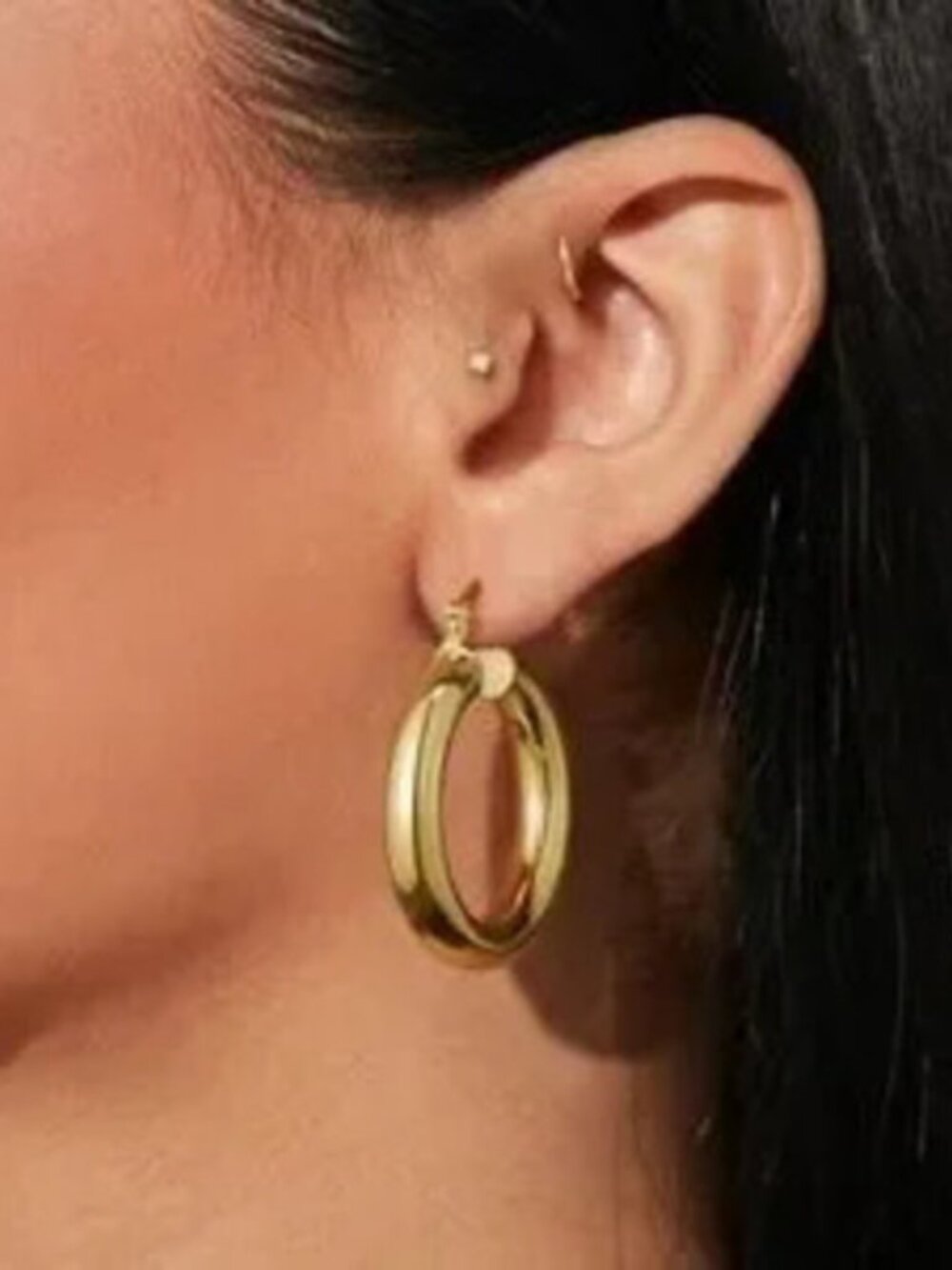 GOLD 14k Gold Plated Minmalist Hoop Earrings